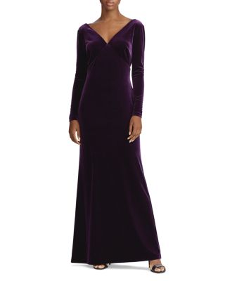 ralph lauren long velvet dress