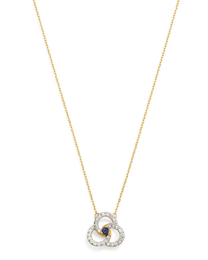 Adina Reyter 14k Yellow Gold Diamond & Blue Sapphire Petals Pendant Necklace, 16 In Blue/gold