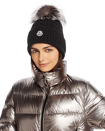 Moncler Fox Cable-Knit Beanie | Bloomingdale's