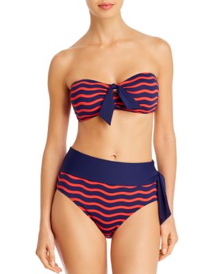 tie front high waisted bikini bottom