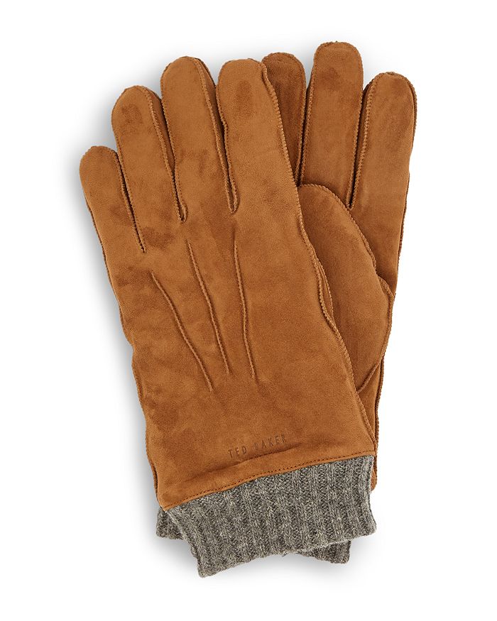 TED BAKER LADD KNIT-CUFF SUEDE GLOVES,158362
