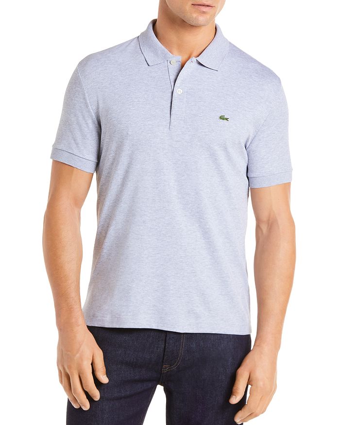 Lacoste Pima Cotton Regular Fit Polo Shirt In Silver Chine