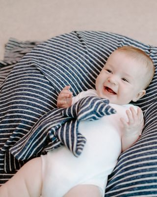 Boys' Striped Snuggle Knit Swaddle Blanket - Baby