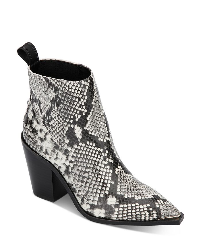White Snake Print Booties : Wear them with joggers or dresses ...