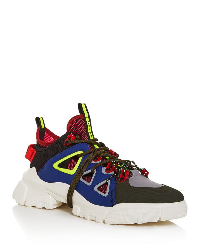 Mcq By Alexander Mcqueen Mcq Alexander Mcqueen Men's Orbyt Leather Mid-top Sneakers In Blue/yellow