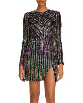 Saylor Rainbow Sequin Mini Dress | Bloomingdale's