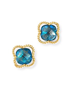 Bloomingdale's - London Blue Topaz Clover Stud Earrings in 14K Yellow Gold - 100% Exclusive