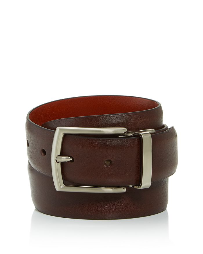 Trafalgar Men's Reversible Leather Belt In Brown/tan