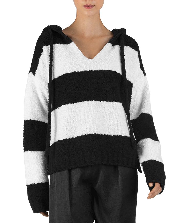ATM ANTHONY THOMAS MELILLO STRIPED CHENILLE HOODIE,AW8347-UD