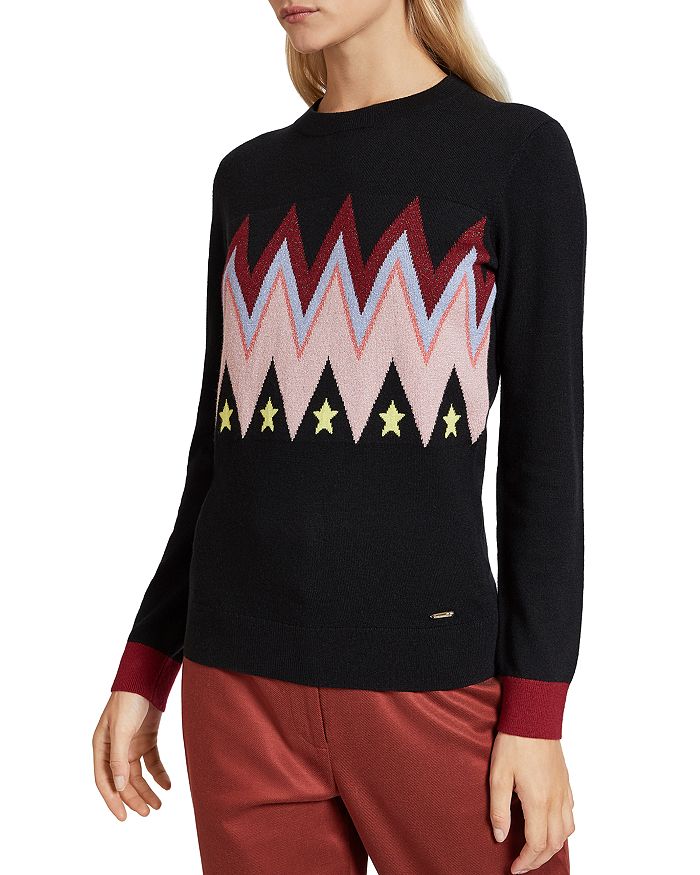 Ted Baker Rossino Novelty Knit Sweater In Black Modesens