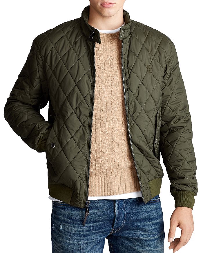 Polo Ralph Lauren Quilted Bomber Jacket In Company Olive | ModeSens