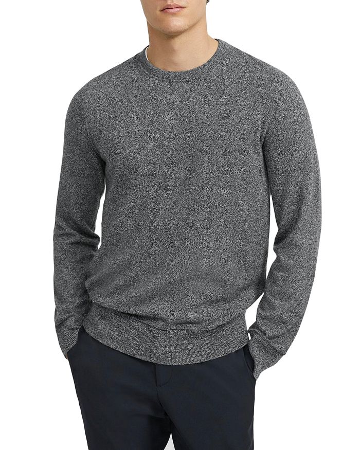 Theory Hilles Cashmere Crewneck Sweater In Gray Mix