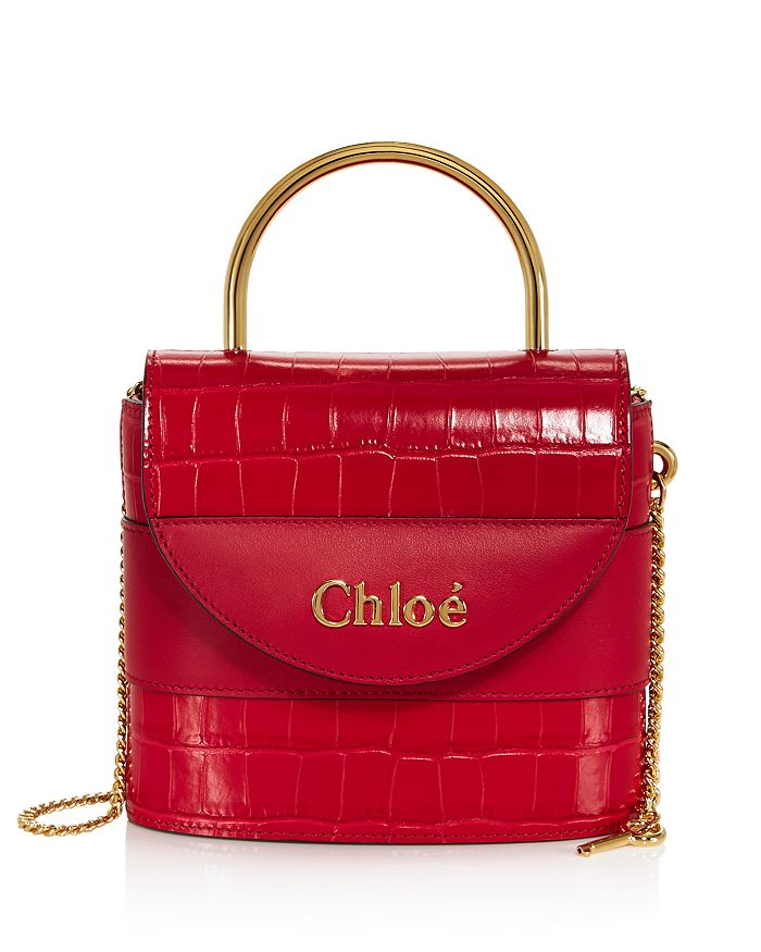 CHLOÉ ABY SMALL CROC-EMBOSSED LEATHER CROSSBODY,C19WS220A87