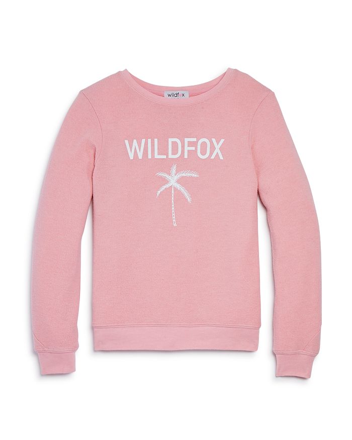 Wildfox Girls' Palm Tree Sweatshirt - Big Kid In Pink