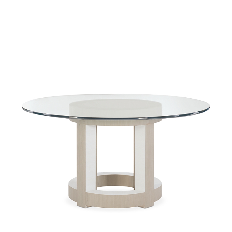Bernhardt Axiom Round Dining Table, 60 In Linear Gray