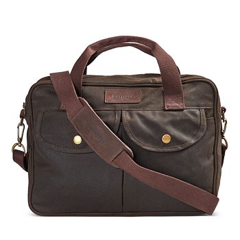 Barbour Longthorpe Waxed Canvas Laptop Bag | Bloomingdale's