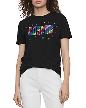 MAJE TERENCE COSMIC EMBROIDERED GRAPHIC TEE,MFPTS00170