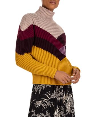 Ba&sh Orlando Wool Blend Colorblock Mock Neck deals Sweater Size L