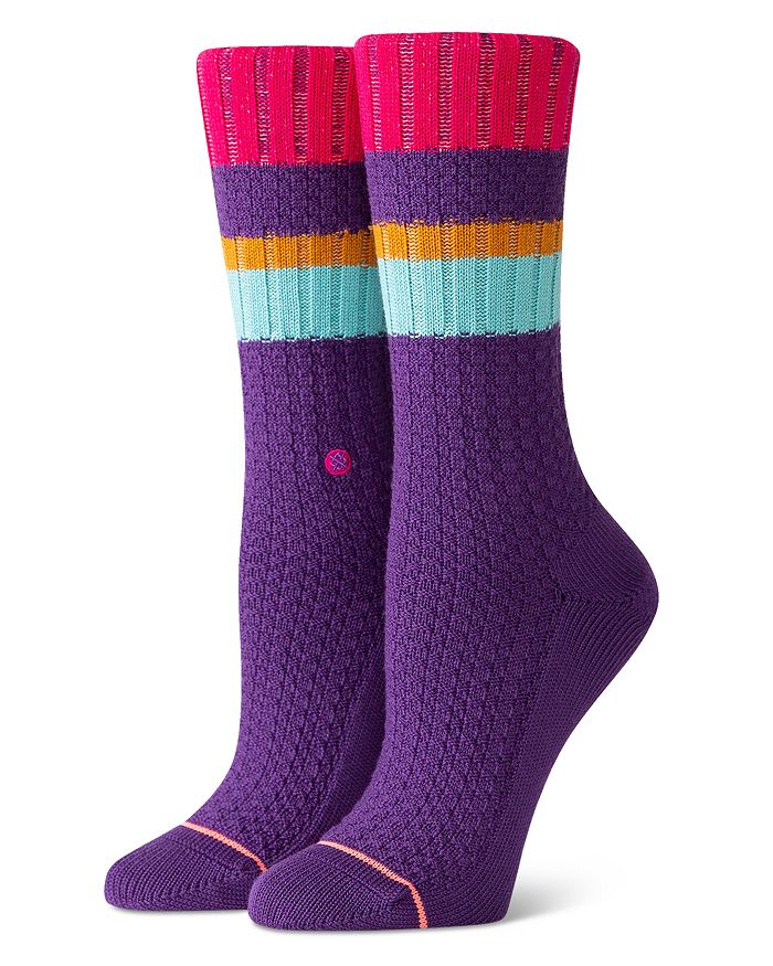 Stance Breaktime Textured Knit Socks In Purple