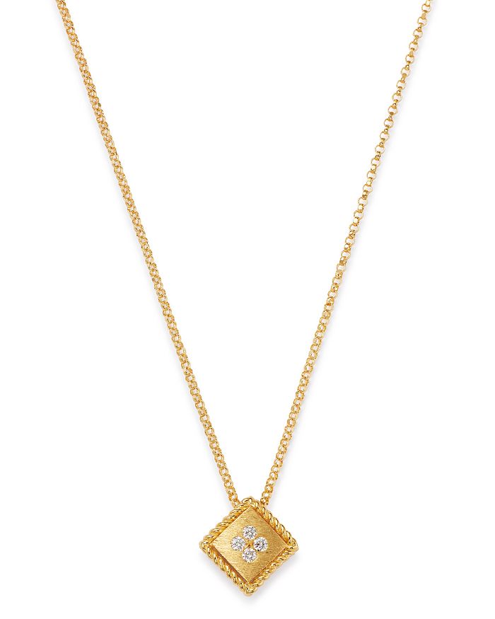 Shop Roberto Coin 18k Yellow Gold Palazzo Ducale Diamond Pendant Necklace, 18 In White/gold