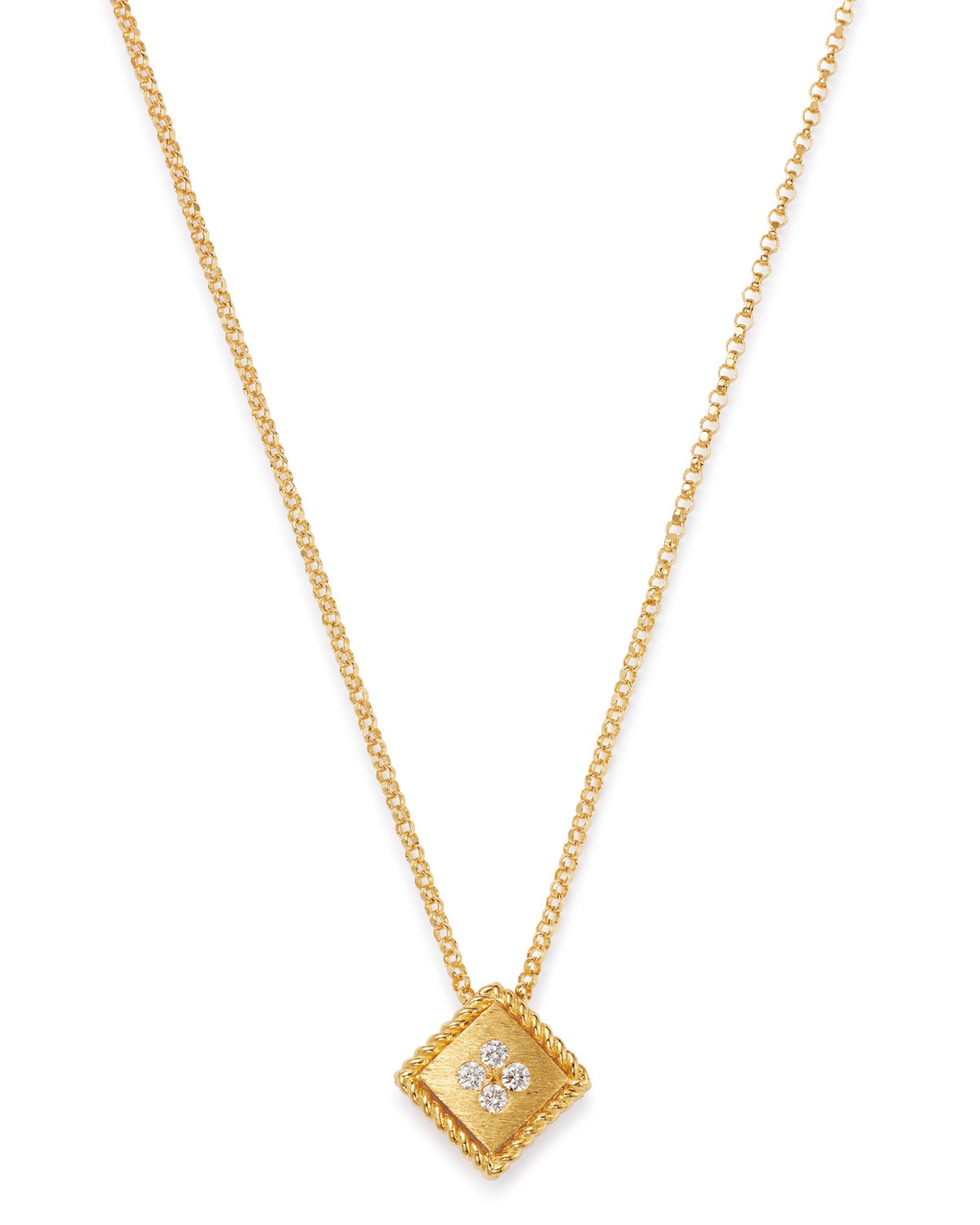 18K Yellow Gold Palazzo Ducale Diamond Pendant Necklace, 18"