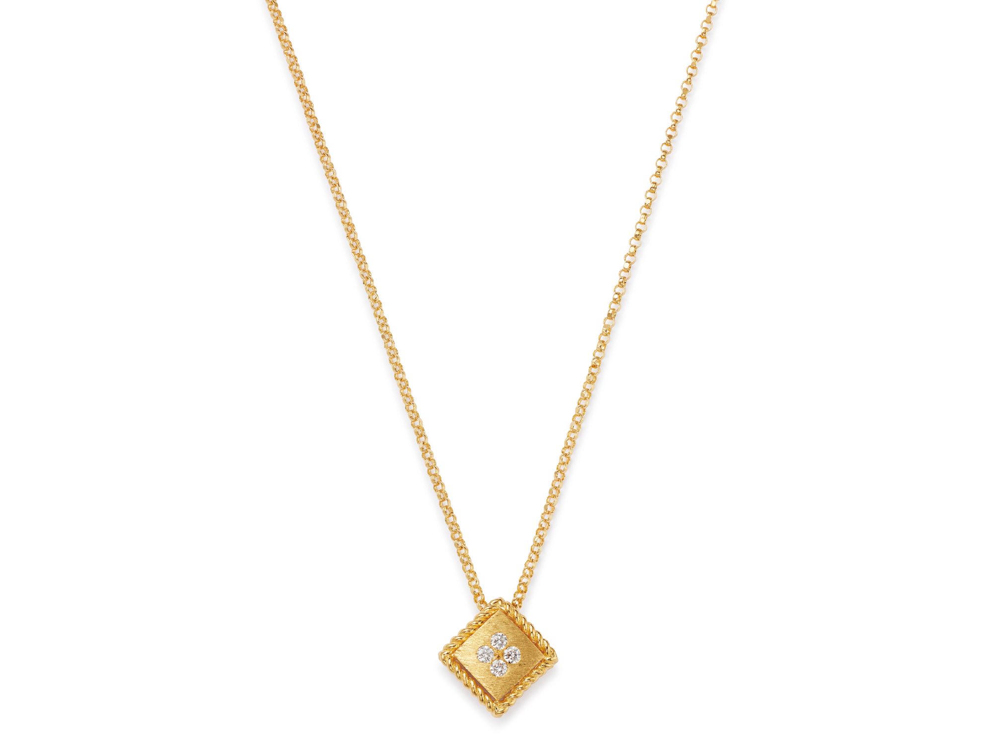 18K Yellow Gold Palazzo Ducale Diamond Pendant Necklace, 18" - Image 1