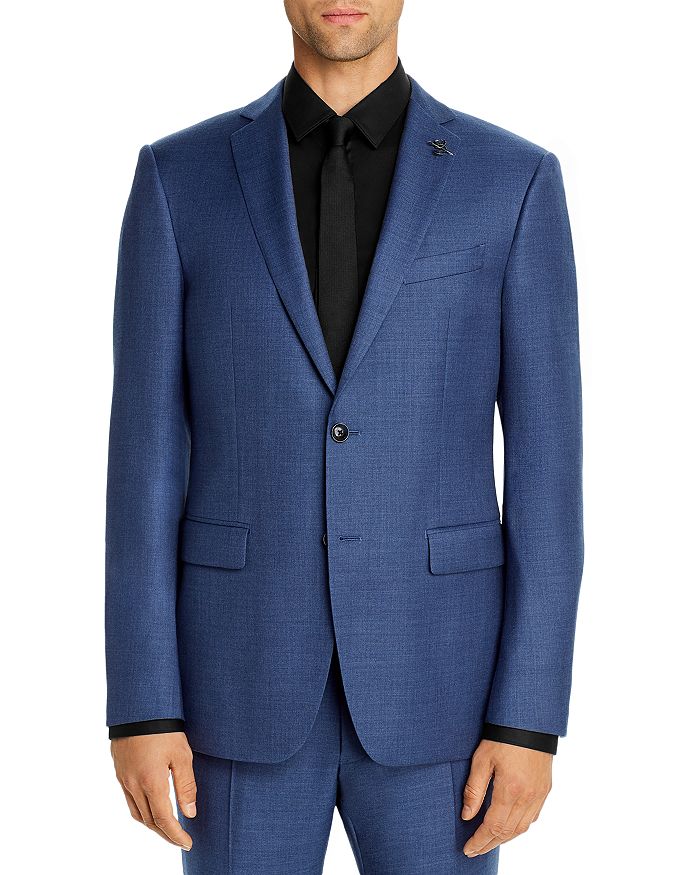 John Varvatos Bleecker Melange Solid Slim Fit Suit Jacket In Slate Blue Modesens