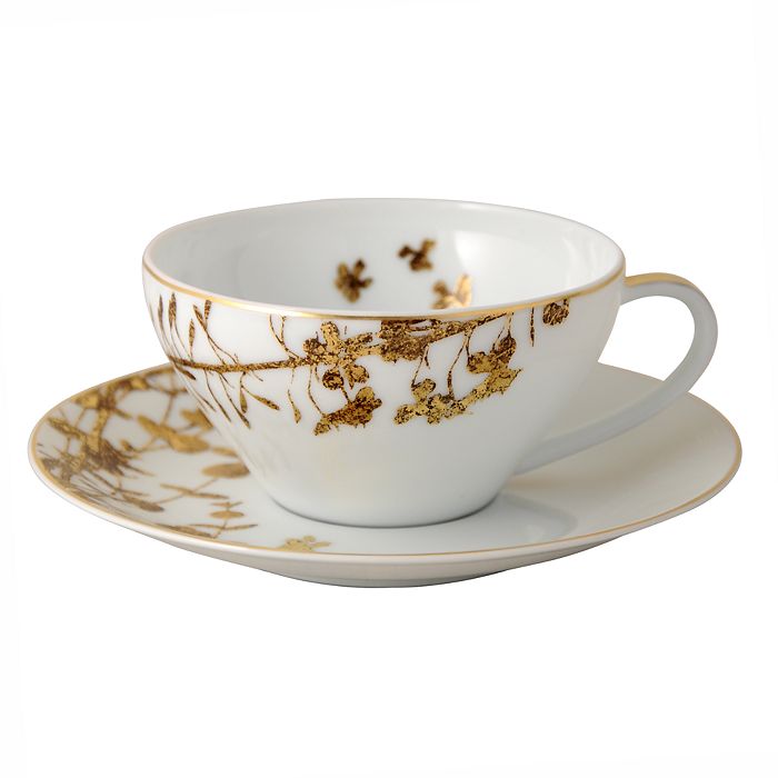 Shop Bernardaud Vegetal Tea Cup In White/gold