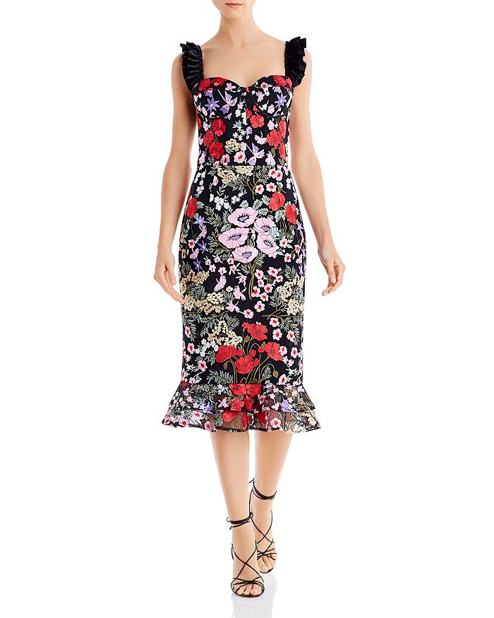 BRONX AND BANCO Alicia Floral Midi Dress | Bloomingdale's