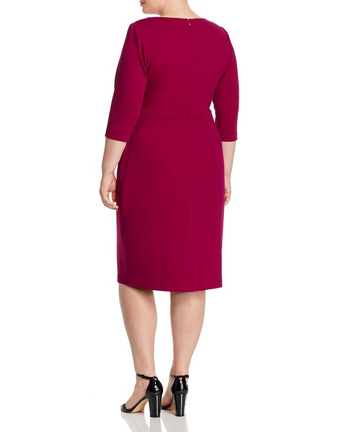 Shop Adrianna Papell Plus Knit Crepe Tie-waist Dress In Wildberry