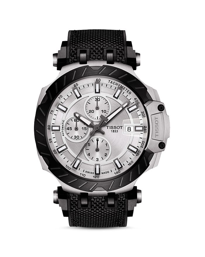 Tissot T-race Chronograph, 45mm In Silver/black