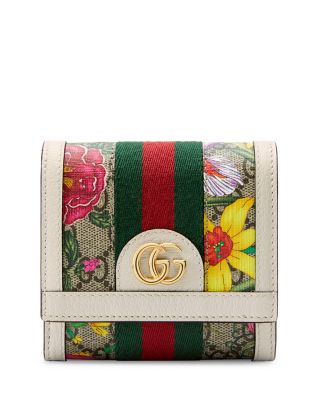 Gucci Ophidia GG Flora Card Case Wallet 