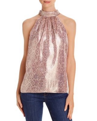 snakeskin high neck top