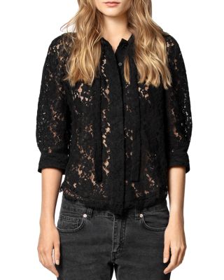 zadig&voltaire レースブラウス Zadig & Voltaire Touch Tie-Neck Lace