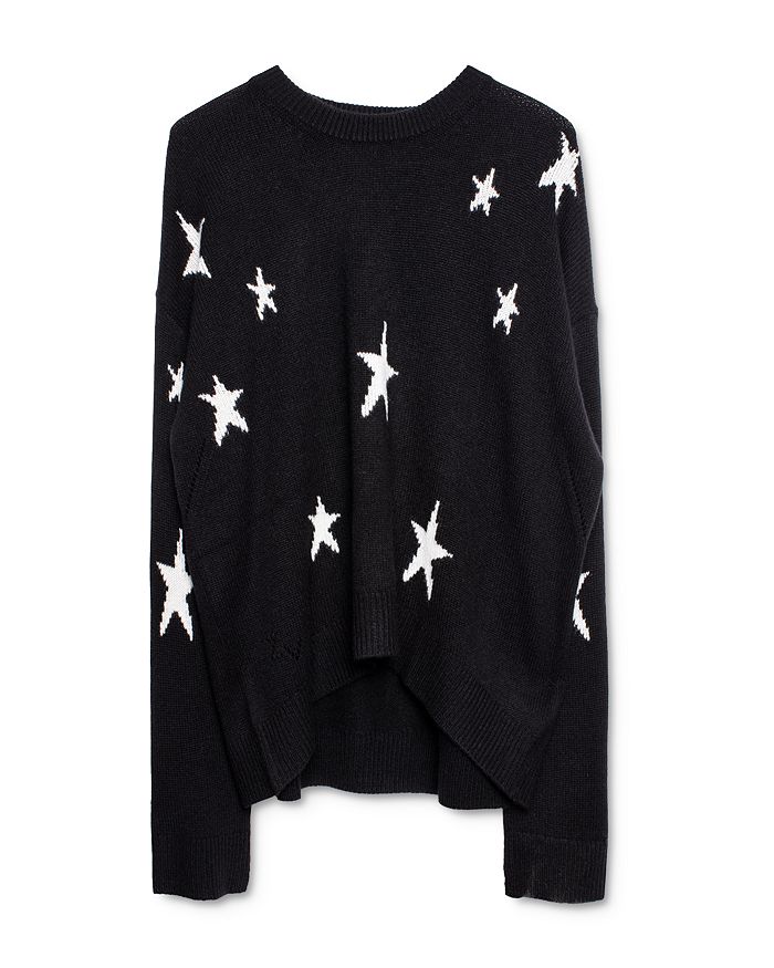 Shop Zadig & Voltaire Markus Star Printed Cashmere Sweater In Noir