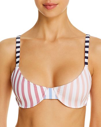 Caroline Constas - Mykela Striped Bikini Top