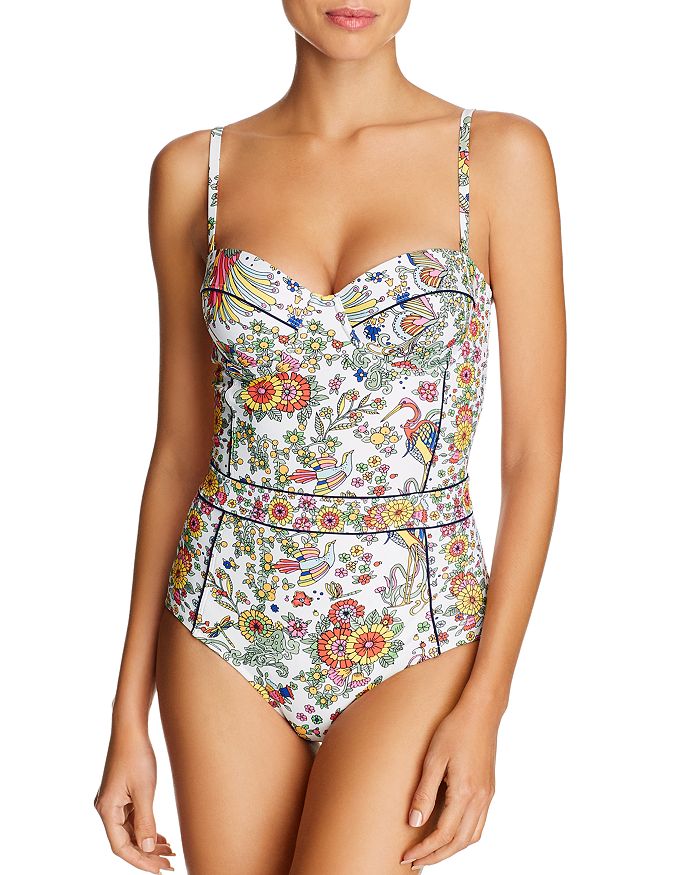 Tory Burch Lipsi Printed Underwire One Piece Swimsuit | Bloomingdale's
