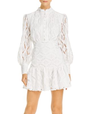 Bardot Remy Lace Long Sleeve Mini Dress