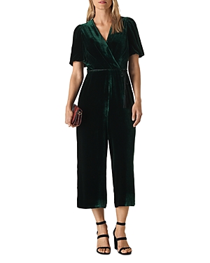 WHISTLES LAYLA VELVET JUMPSUIT,30384