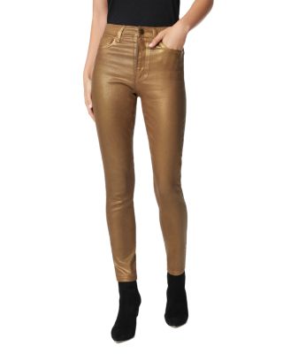 womens gold metallic jeans