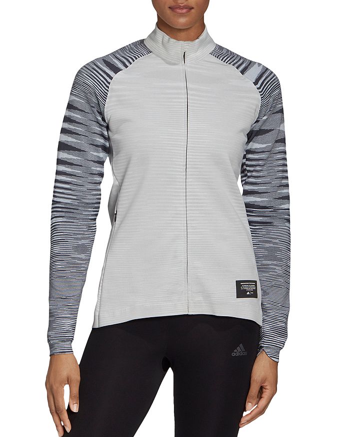 Adidas By Stella Mccartney Adidas By Missoni Space-dye-sleeve Track Jacket In White/black