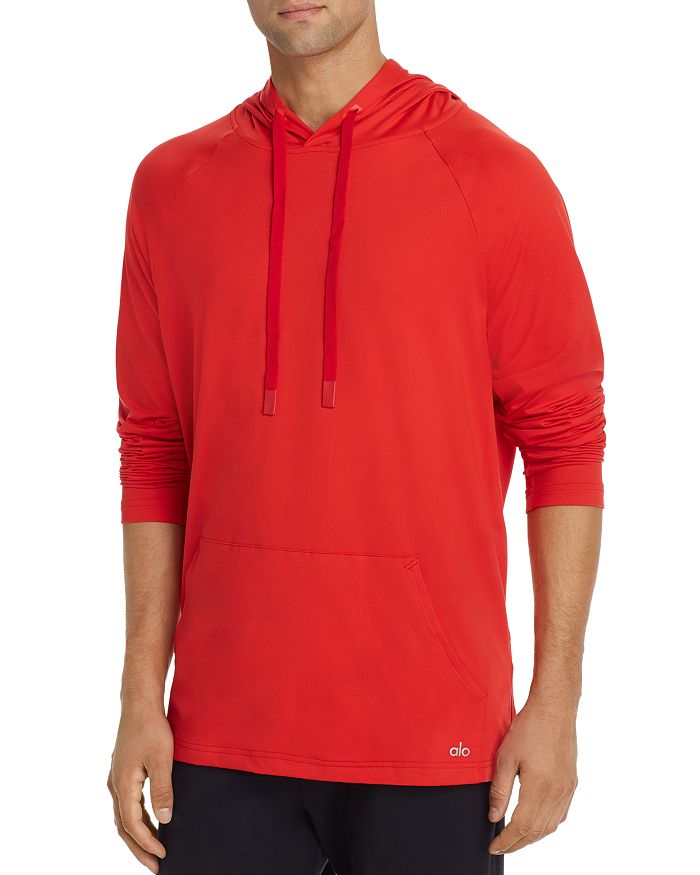 Alo Yoga The Conquer Hooded Sweatshirt In Red