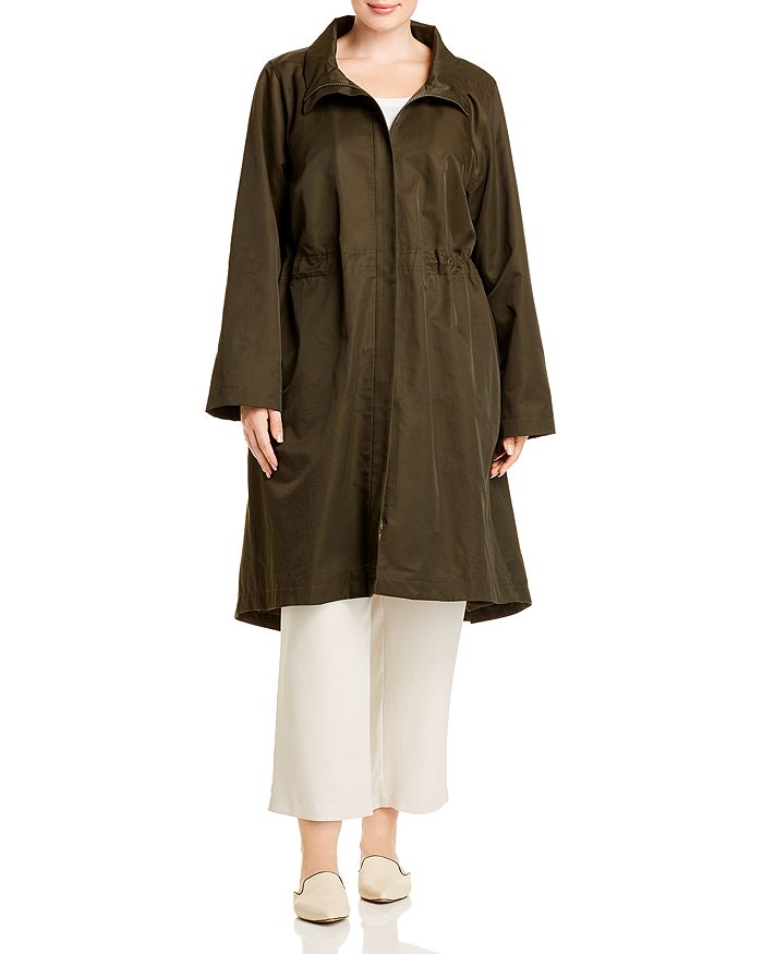 Eileen Fisher Plus Size Lor Stand-collar Zip-front Fleece Lined