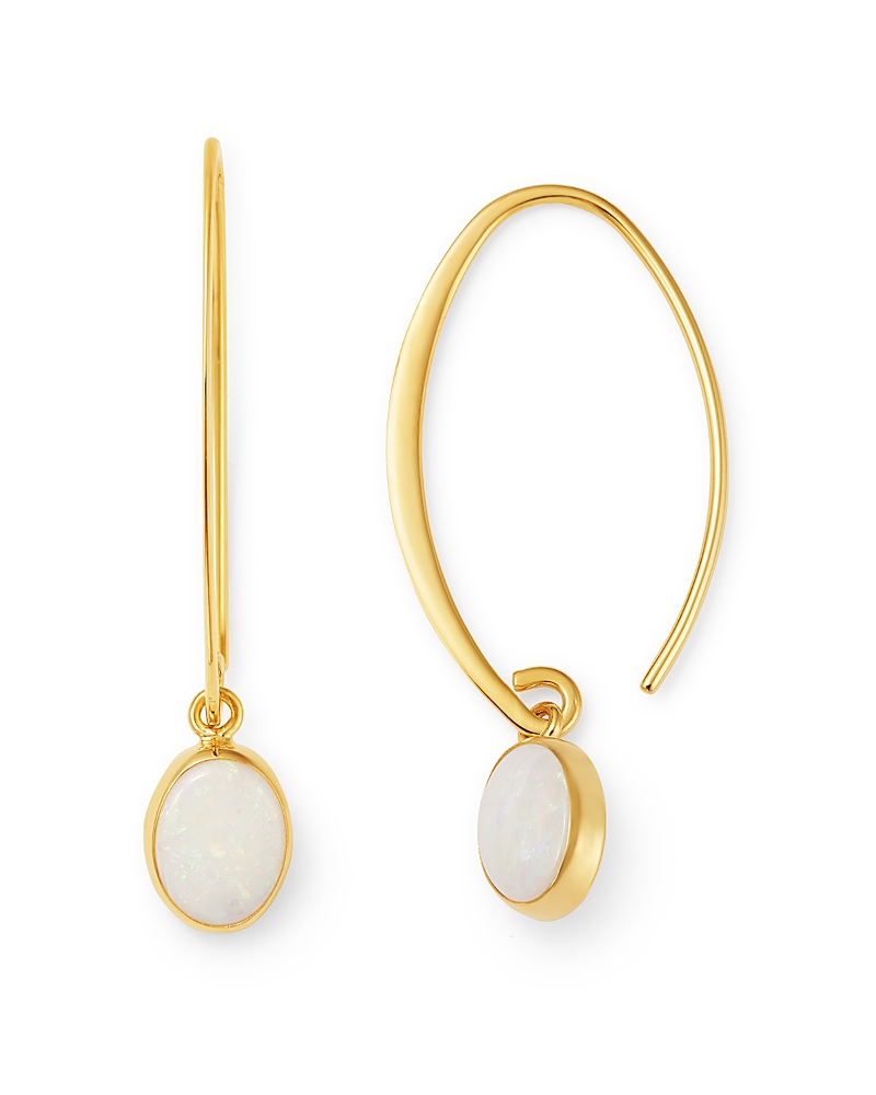Bloomingdale's Peridot Threader Earrings In 14k Yellow Gold - 100% Exclusive In White/gold