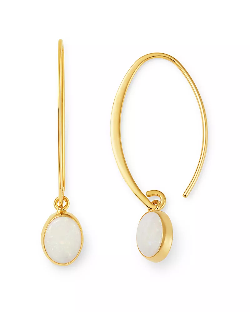 Bloomingdale's Fine Collection Opal Threader Earrings in 14K Yellow Gold