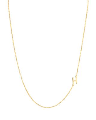 Asymmetrical Initial Necklace in 18K Gold-Plated Sterling Silver, 16"