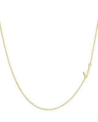 Asymmetrical Initial Necklace in 18K Gold-Plated Sterling Silver, 16"