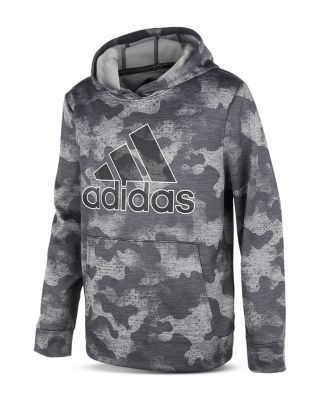 Adidas Originals Boys Camo Print Logo Hoodie Little Kid In Gray