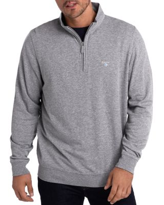 zip Sweater In Grey Marl 