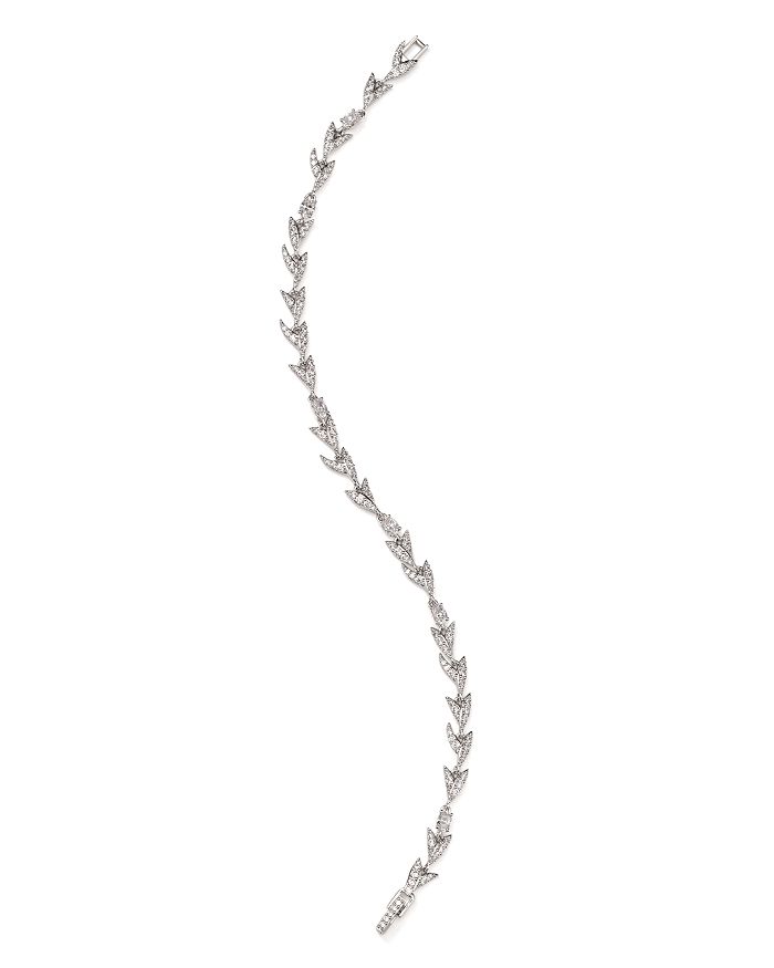 Nadri Liv Leaf Line Bracelet In Silver